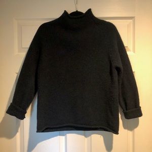 JCrew 100% Wool - Black Roll Neck Sweater